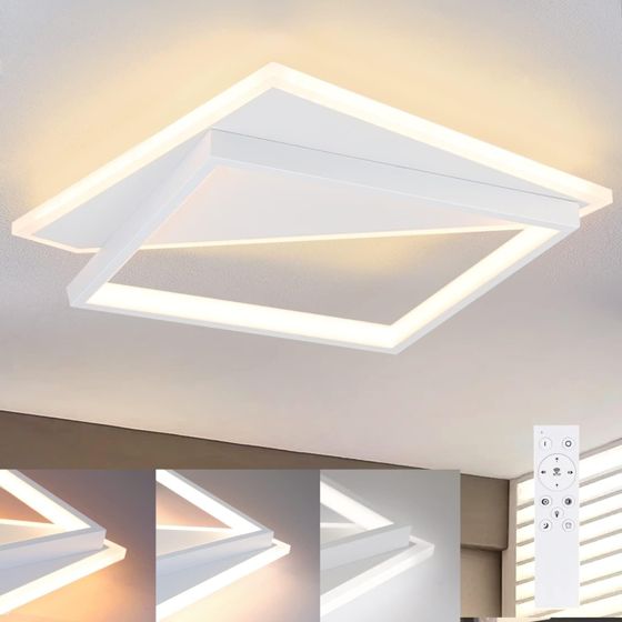 NETTLIFE moderne 40 W LED loftlampe til stue, soveværelse, dæmpbar med fjernbetjening, hvid køkkenlampe til entreen