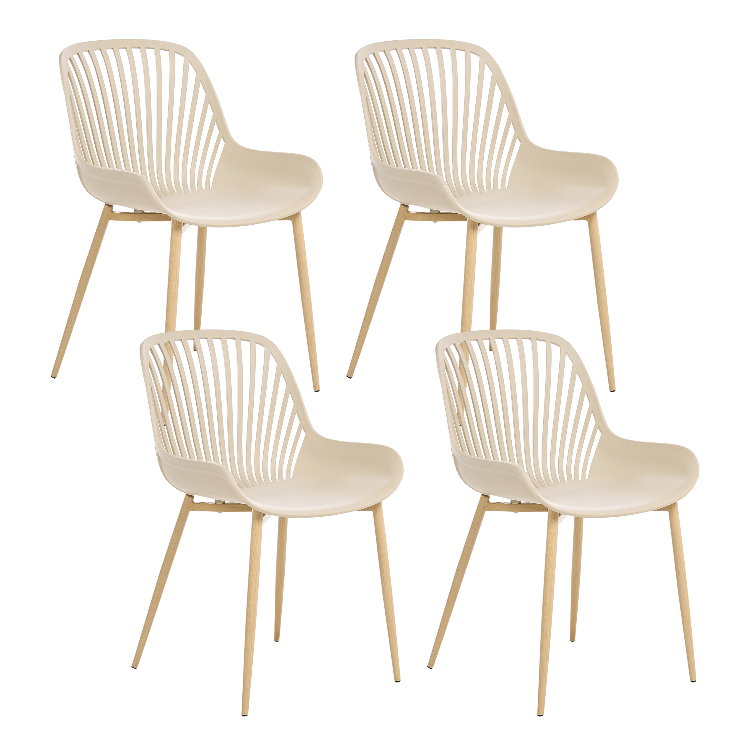 Sæt med 4 spisebordsstole KLEVE Beige