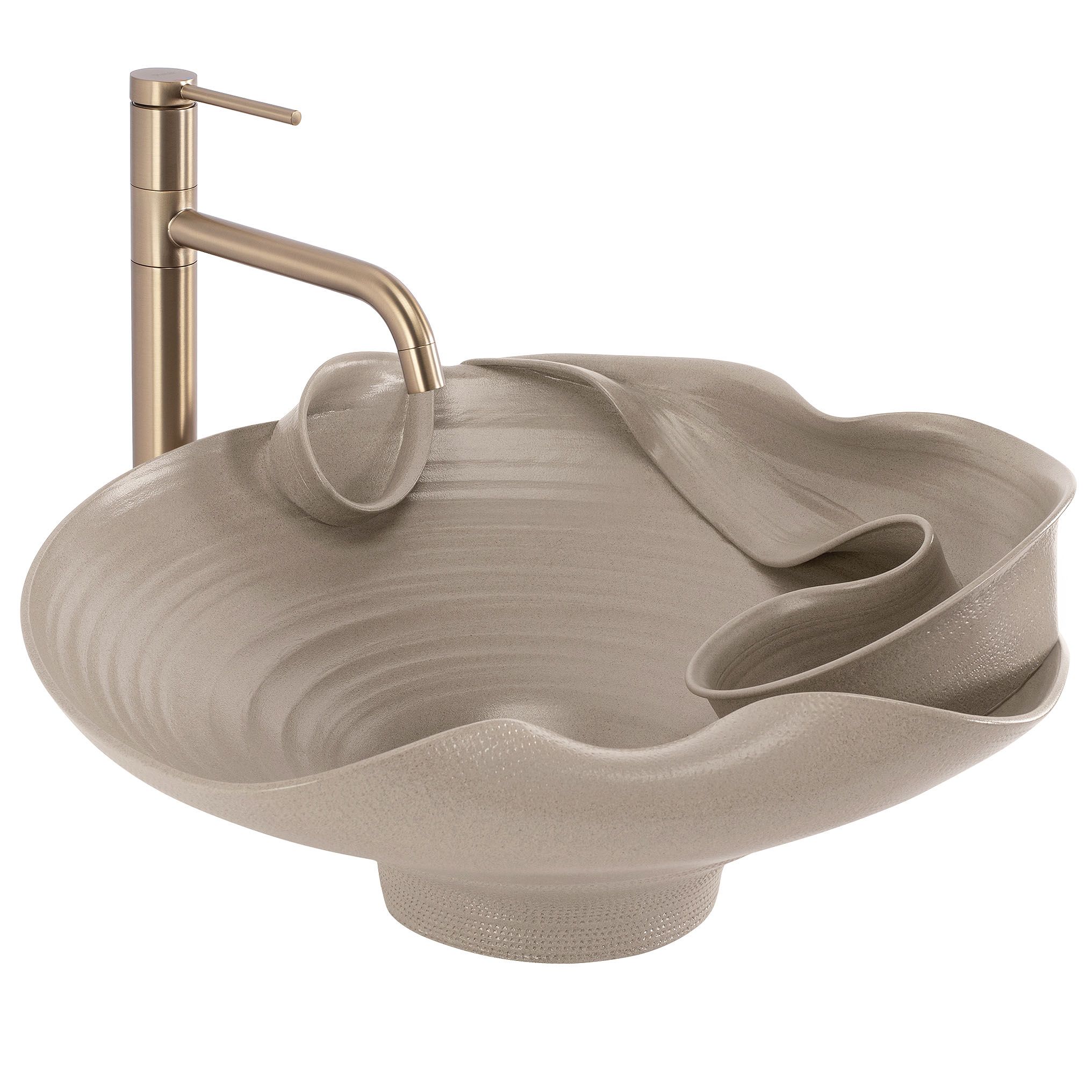 REA bordmonteret håndvask HM-12 Beige, 48x44x18cm