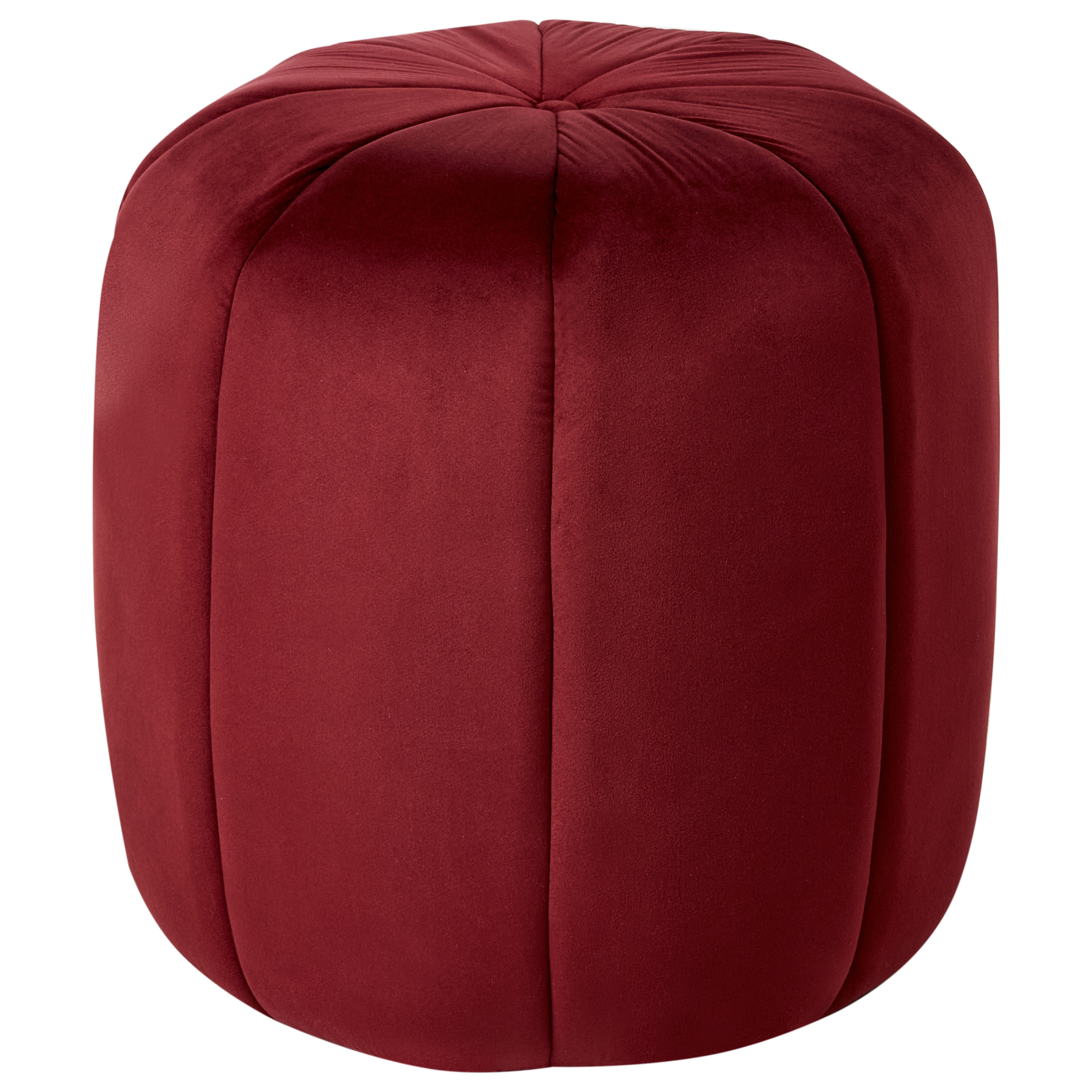 Puf SELBY Velour Mørkerød