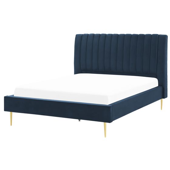 Seng Velour MARVILLE 140 x 200 cm Mørkeblå