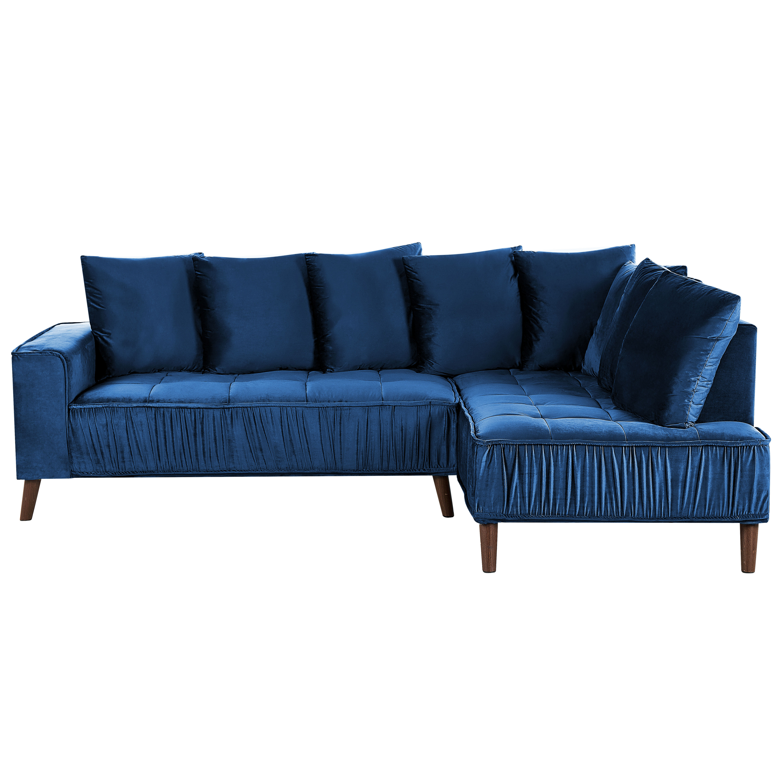 Hjørnesofa 3 personers GRENA Velour Navy Blå Venstrevendt