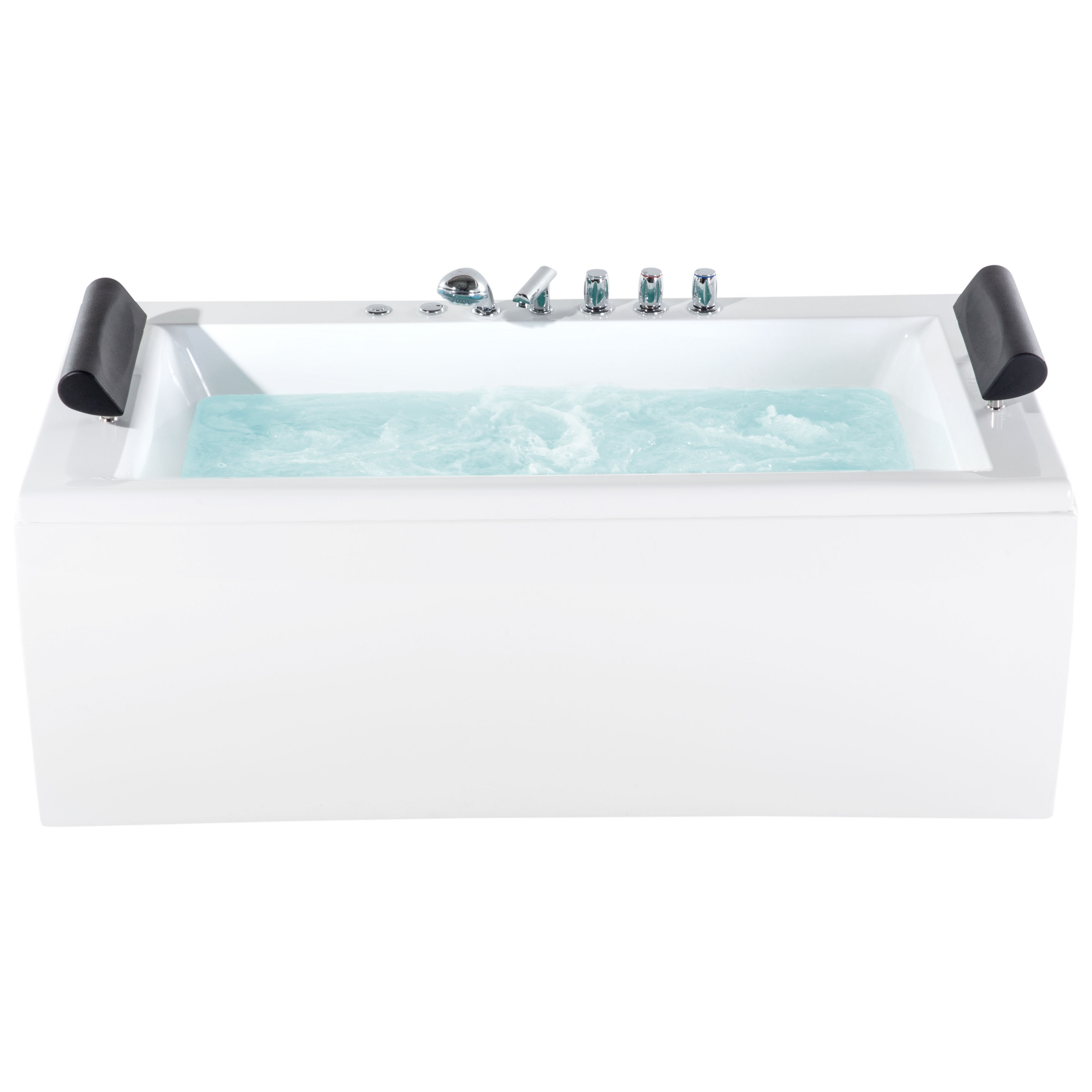 Hjørne-boblebad med LED MONTEGO 172 x 83 cm Hvid