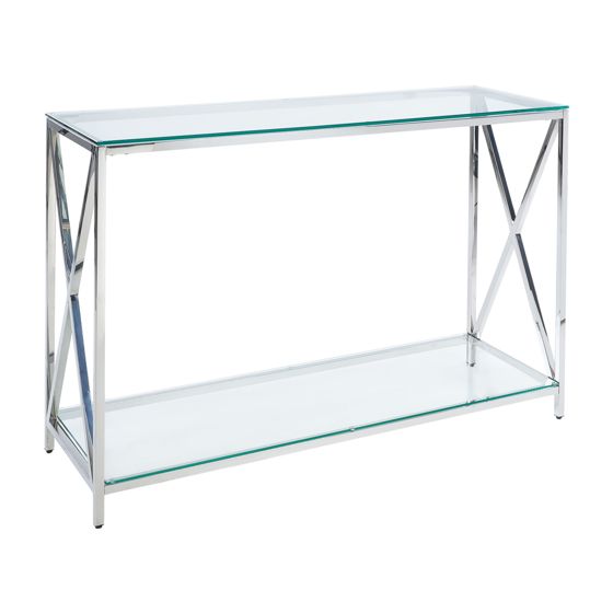 Konsolbord AUDET Hærdet glas Sølv