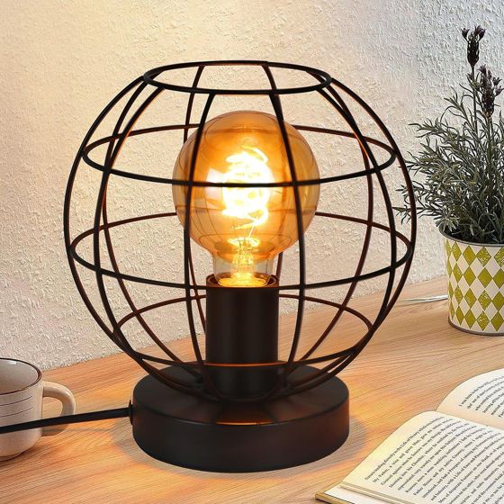 NETTLIFE Vintage, sort, bordlampe - retro, natlampe, E27-fatning, metal, industriel, indendørs - maks. 40w - uden pære
