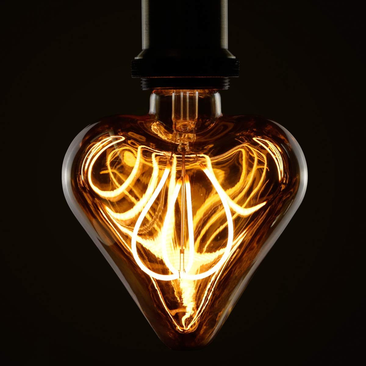 NETTLIFE - vintage Edison 3w LED-pære retropære E27 hjerteformet dekorativ lampe varm hvid ikke justerbar