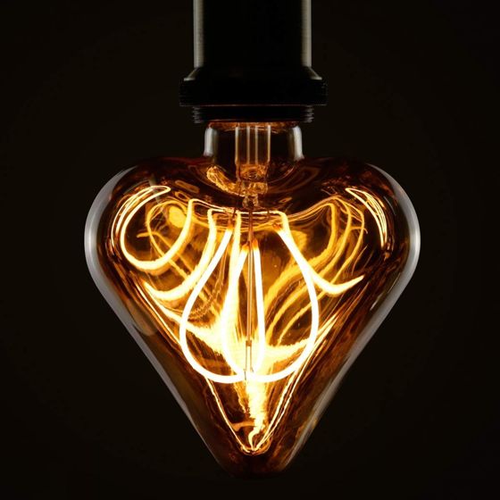 NETTLIFE - vintage Edison 3w LED-pære retropære E27 hjerteformet dekorativ lampe varm hvid ikke justerbar