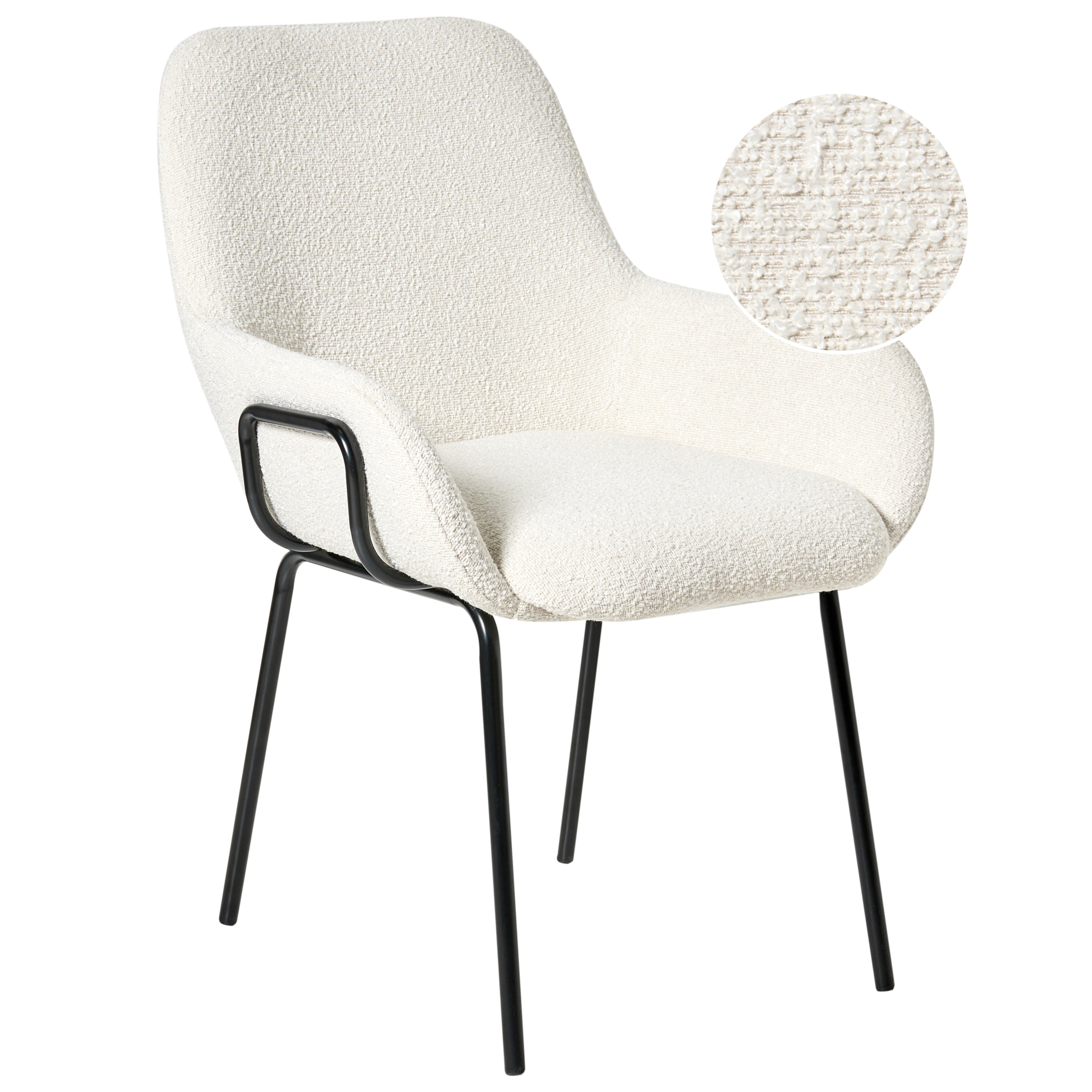 Spisebordsstol ALGONA Boucle Cremehvid