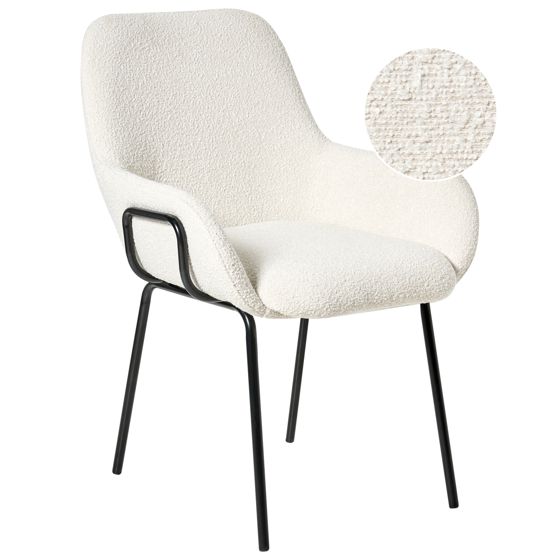 Spisebordsstol ALGONA Boucle Cremehvid