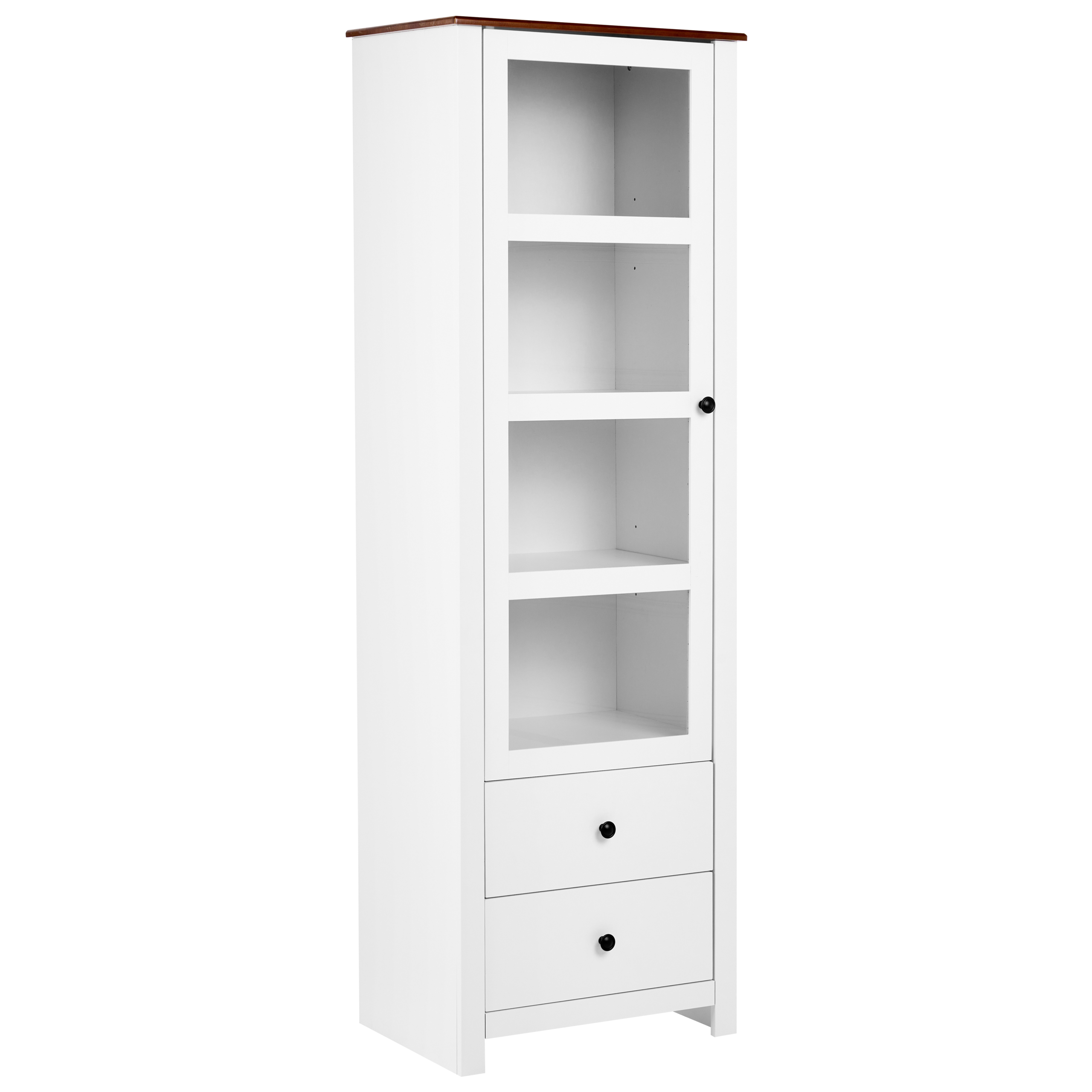 Glas vitrineskab PIMBA 60 cm Hvid