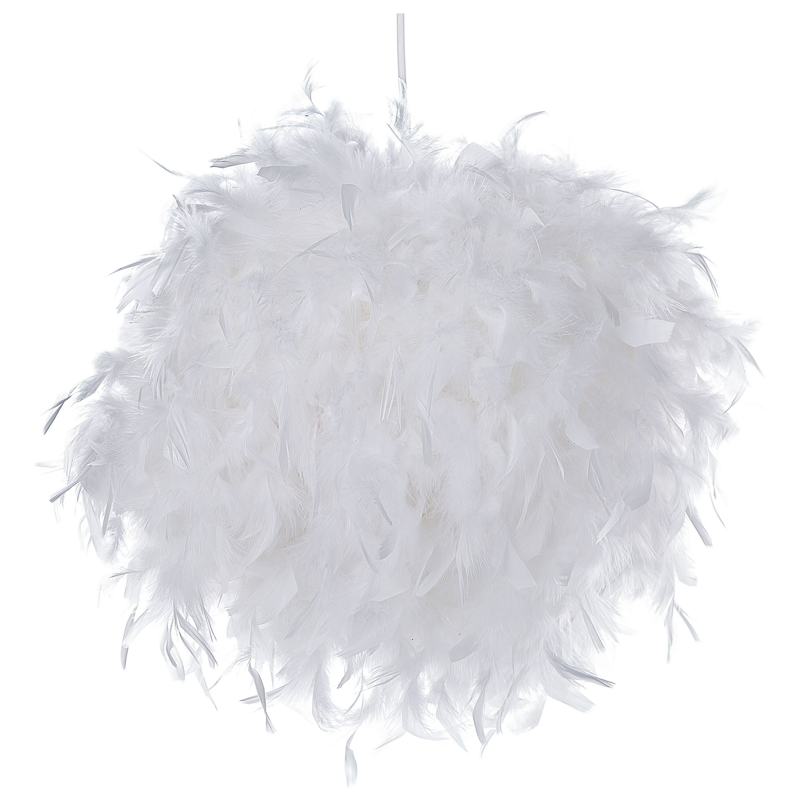 Loftlampe DRAVA Fjer Hvid