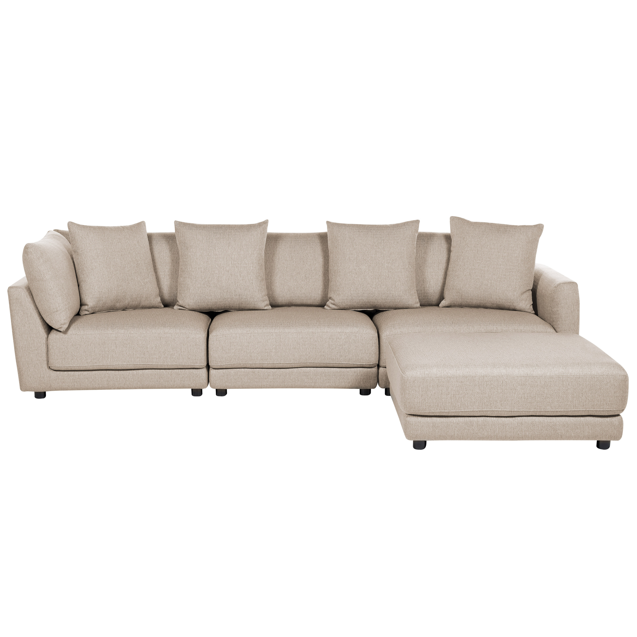 Sofa 3 personers SIGTUNA med fodskammel Beige