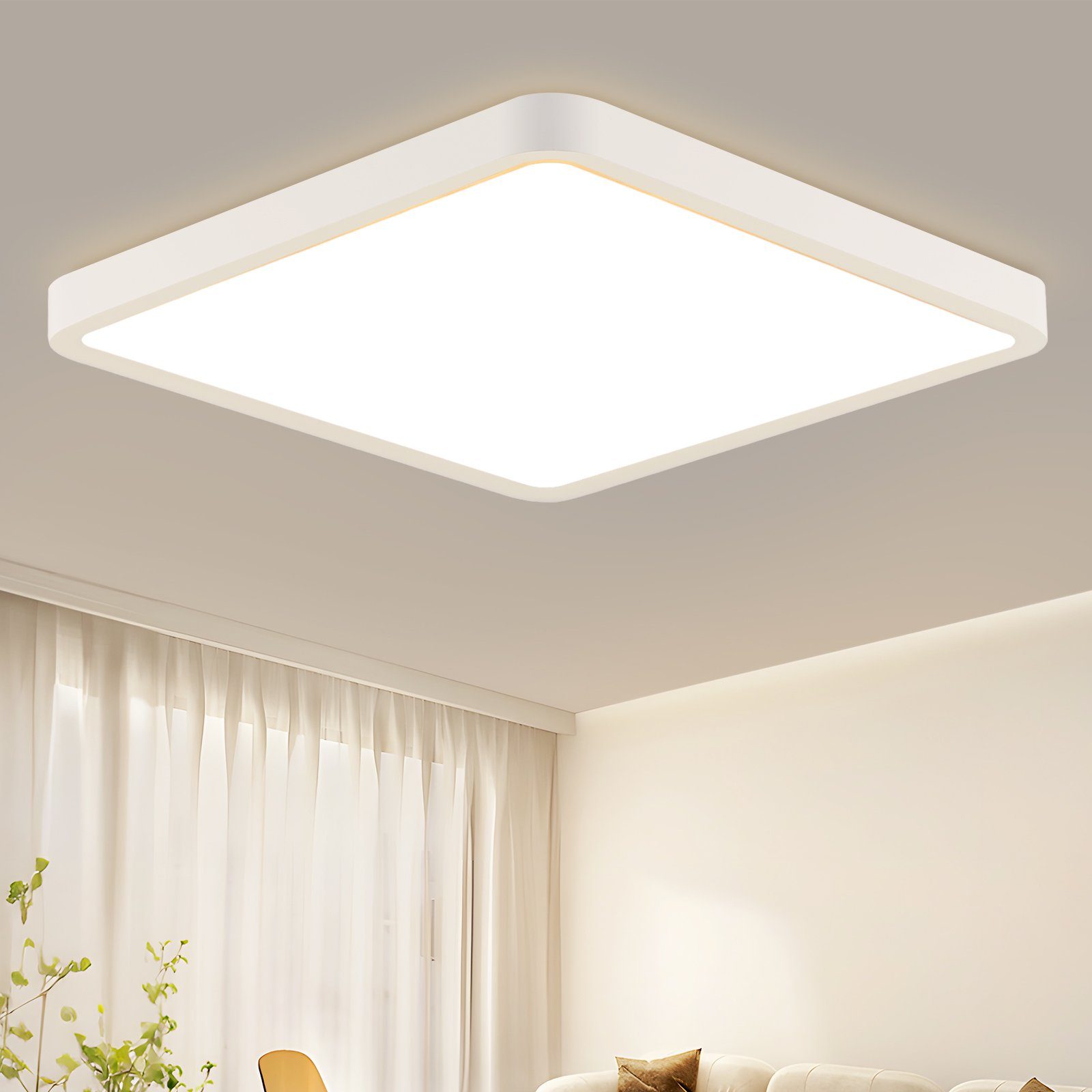NETTLIFE LED loftlampe, 23 W, soveværelseslampe, IP44 varm hvid 23 cm Køkkenlampe firkantet Badeværelseslampe, entré
