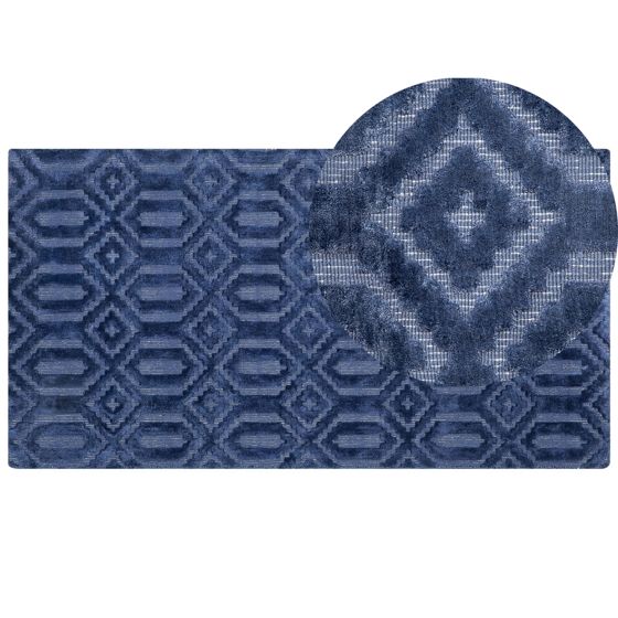 Gulvtæppe ADATEPE Navy Blå 80 x 150 cm Viskose