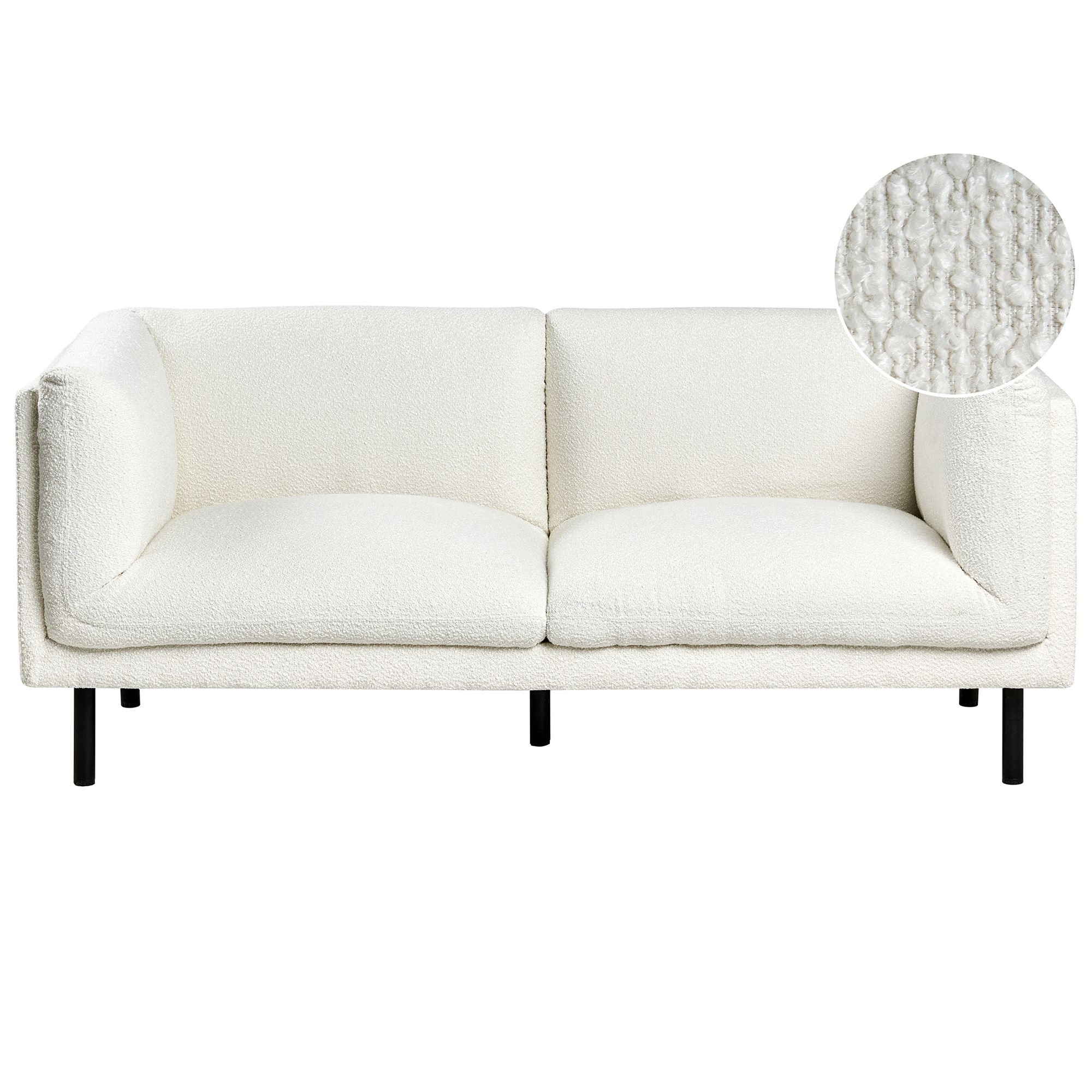 Sofa 2 personers VORGOD Boucle Cremehvid