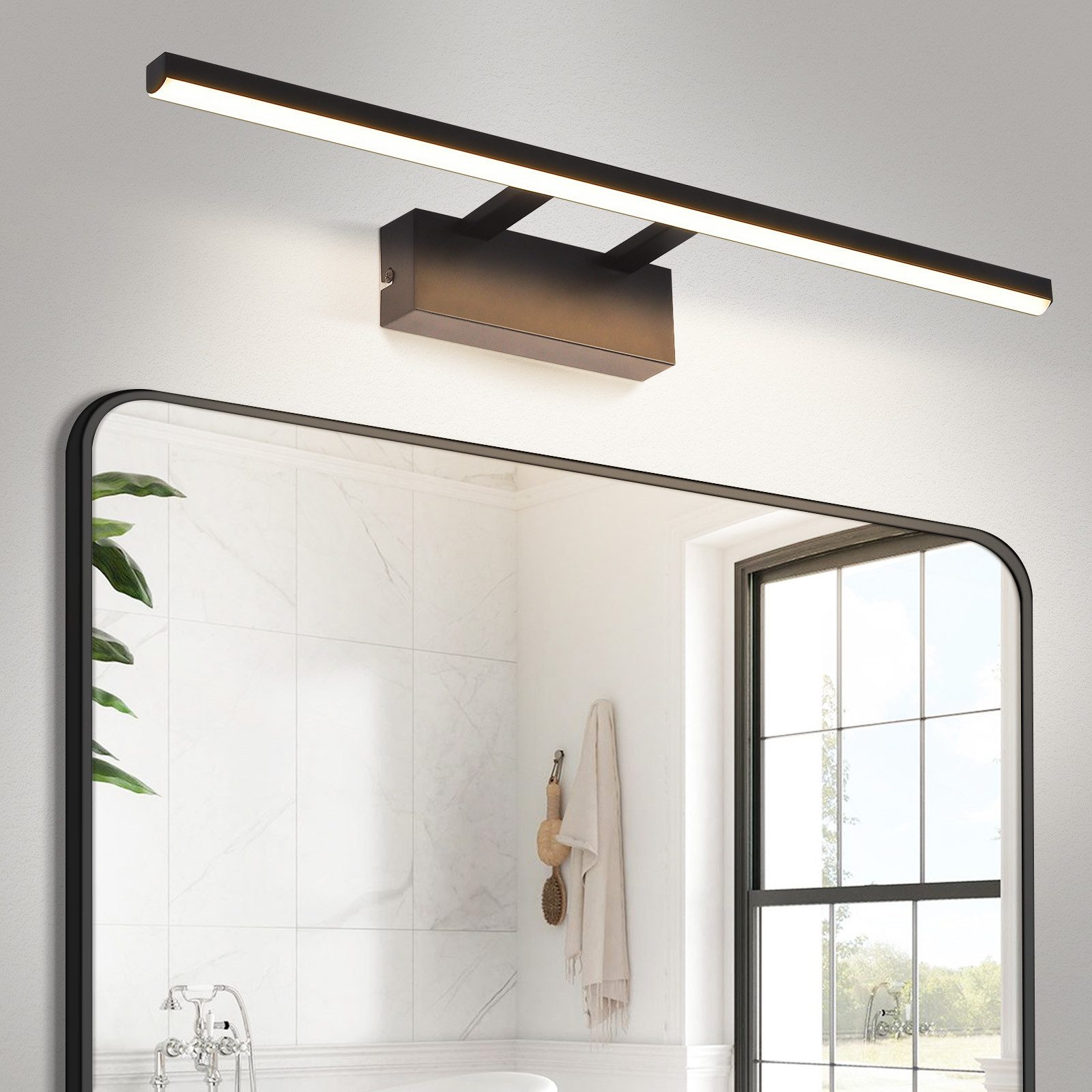 NETTLIFE sort, LED - spejllampe, 60 cm, moderne, 4000K, badeværelse, vægspejllampe