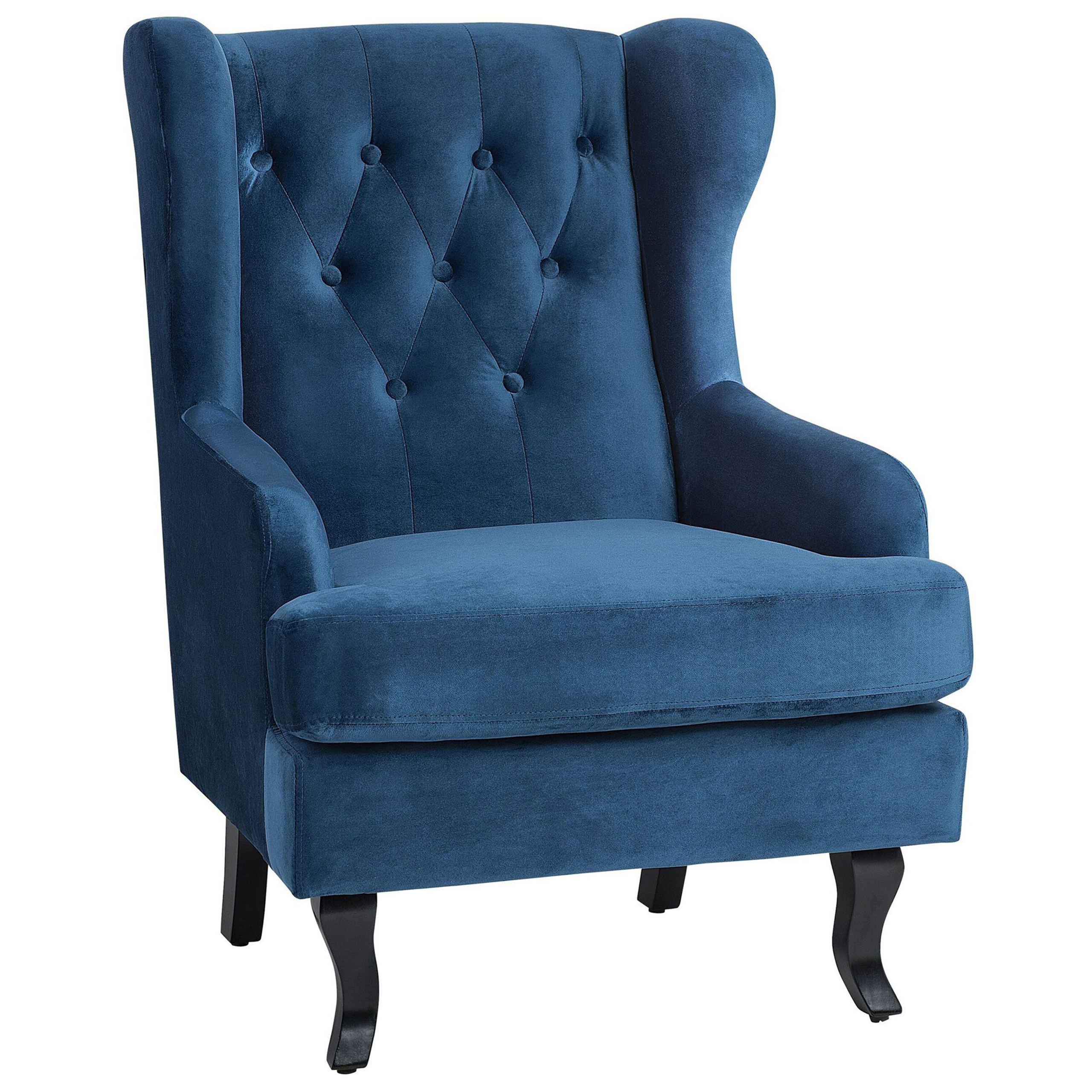 Øreklapstol ALTA Velour Mørkeblå