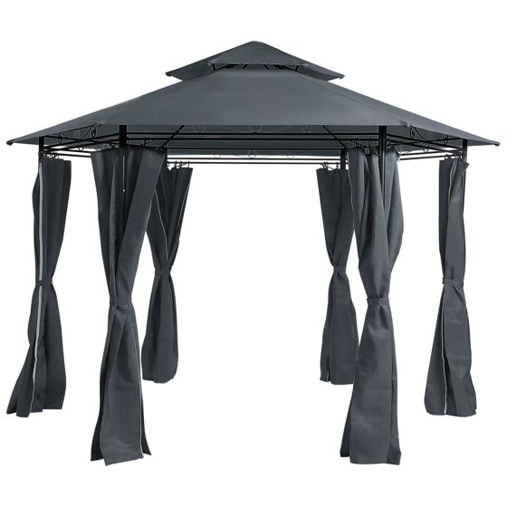 Lysthus PORTEL 350 cm 350 cm Metal Grafit