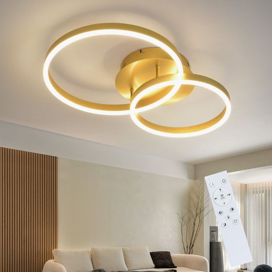 NETTLIFE Dæmpbar, LED Loftlampe, Sort, Stuelampe, Moderne, Soveværelseslampe, 46W, 2 Ringe