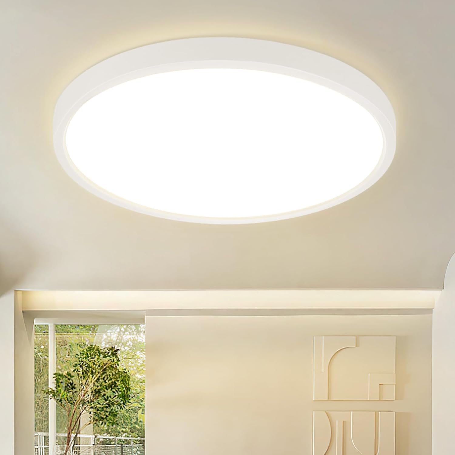 NETTLIFE LED - loftslampe Badeværelsesloftslampe, Ø30cm, Soveværelseslampe, RundHvid, 24W, Entrelampe, 3000K