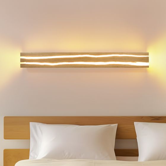 NETTLIFE LED-væglampe i træ, 80 cm, 13 W varm hvid 3000 K, moderne (pærer medfølger)