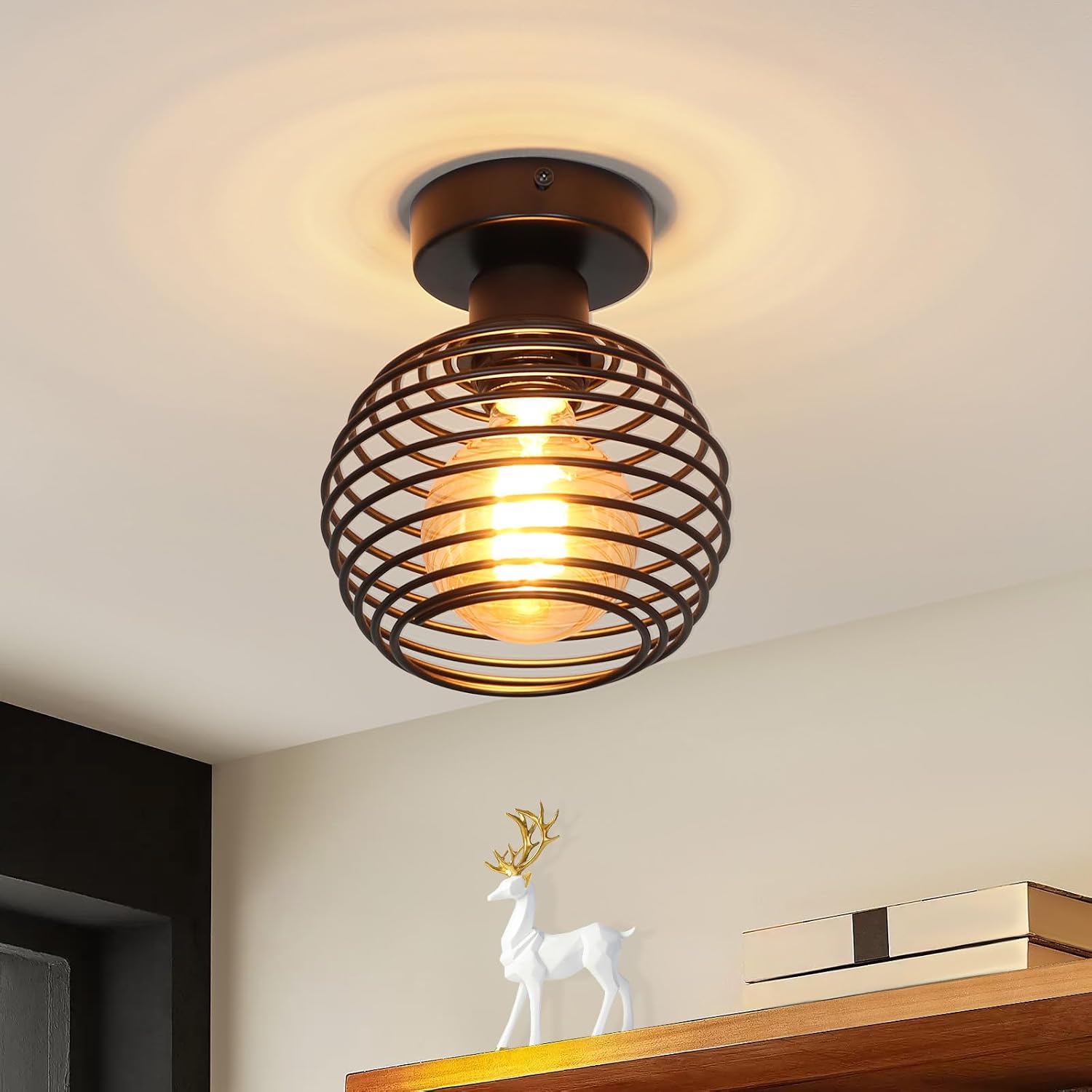 NETTLIFE LED loftlampe, sort metal