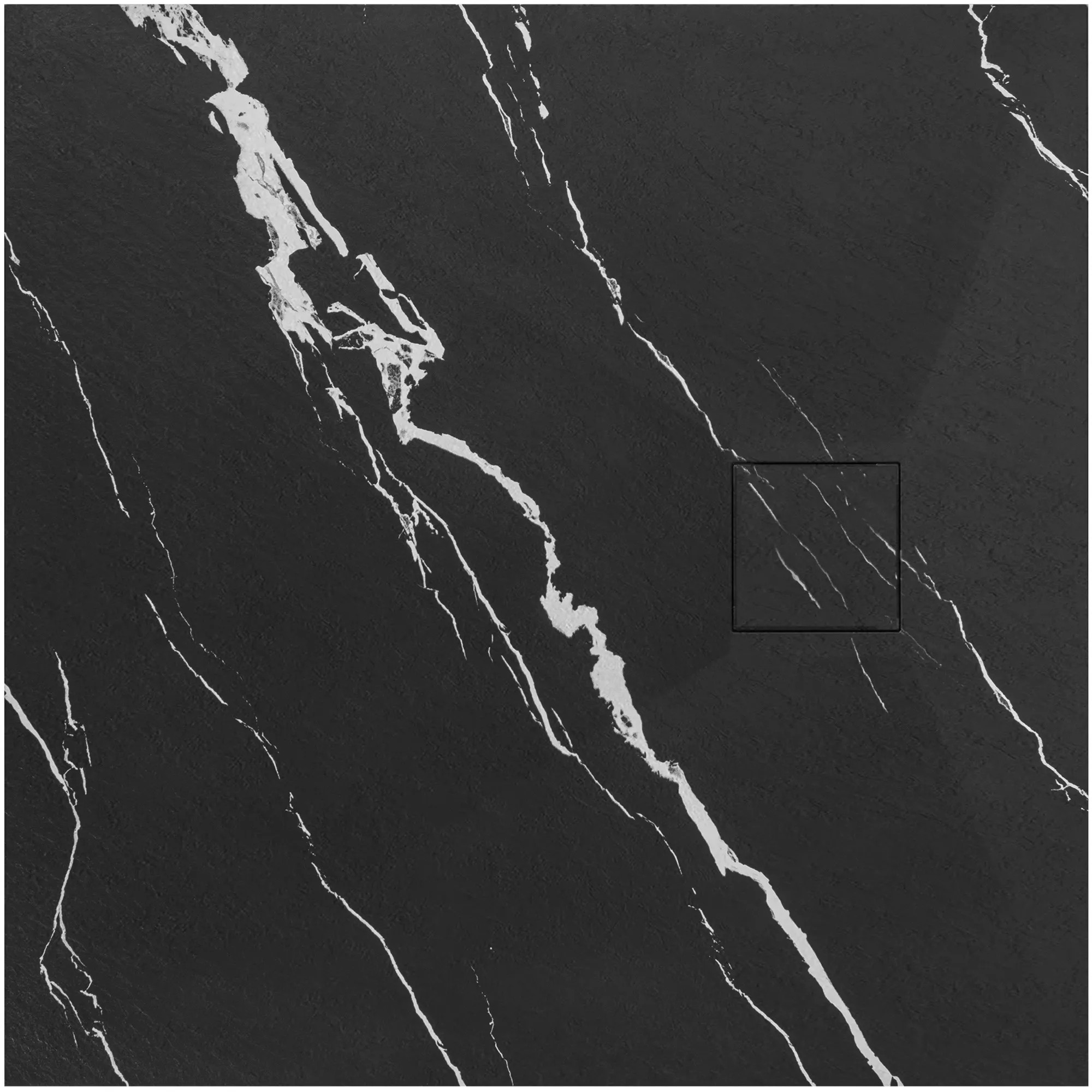 REA brusekar MAGNUM CARRARA 90x90 Sort, 90x90x2,5cm
