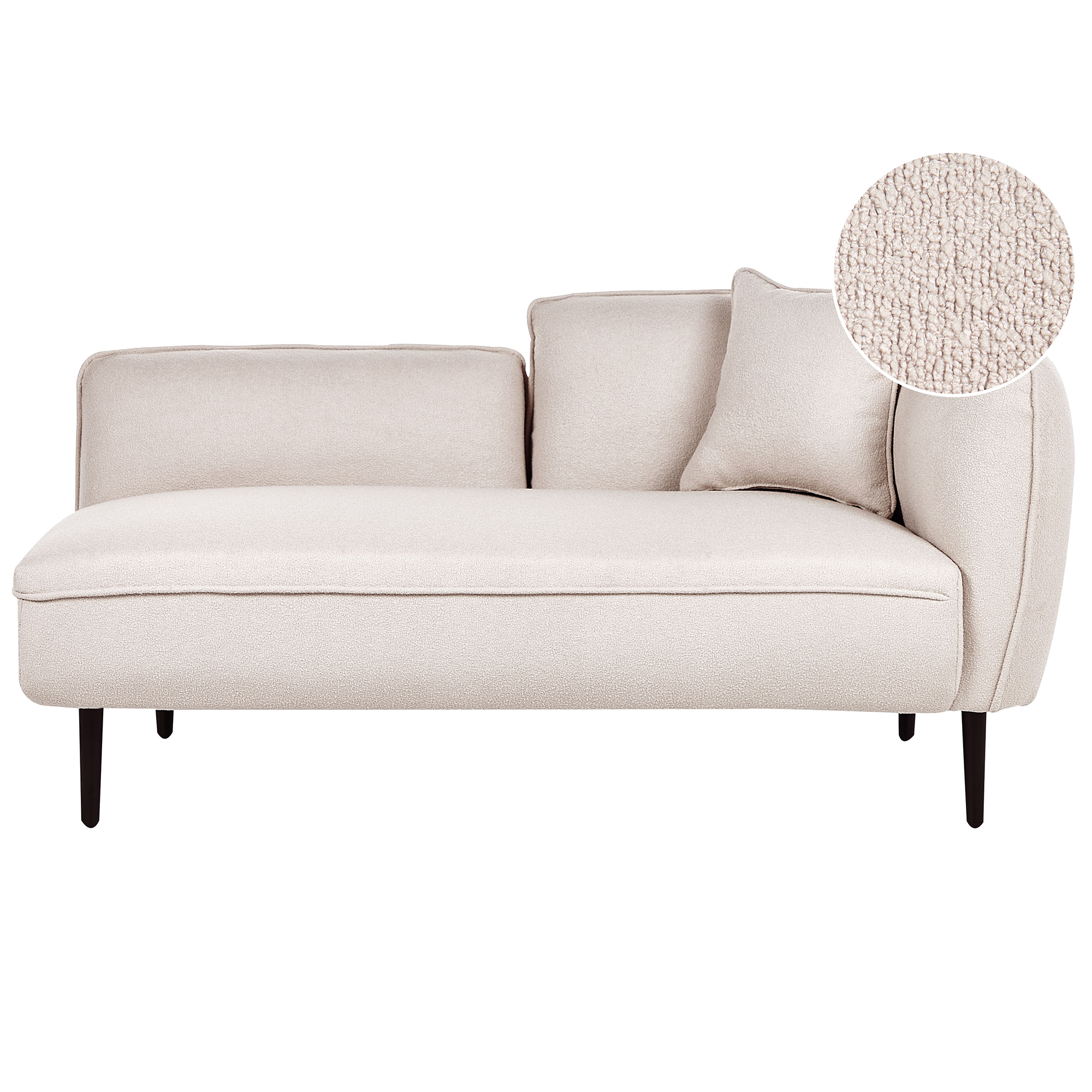 Højrevendt chaiselong CHEVANNES Boucle Lys Beige