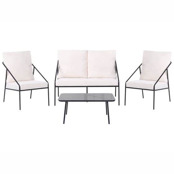 Loungesæt med bord 4 personers USTICA Metal Sort