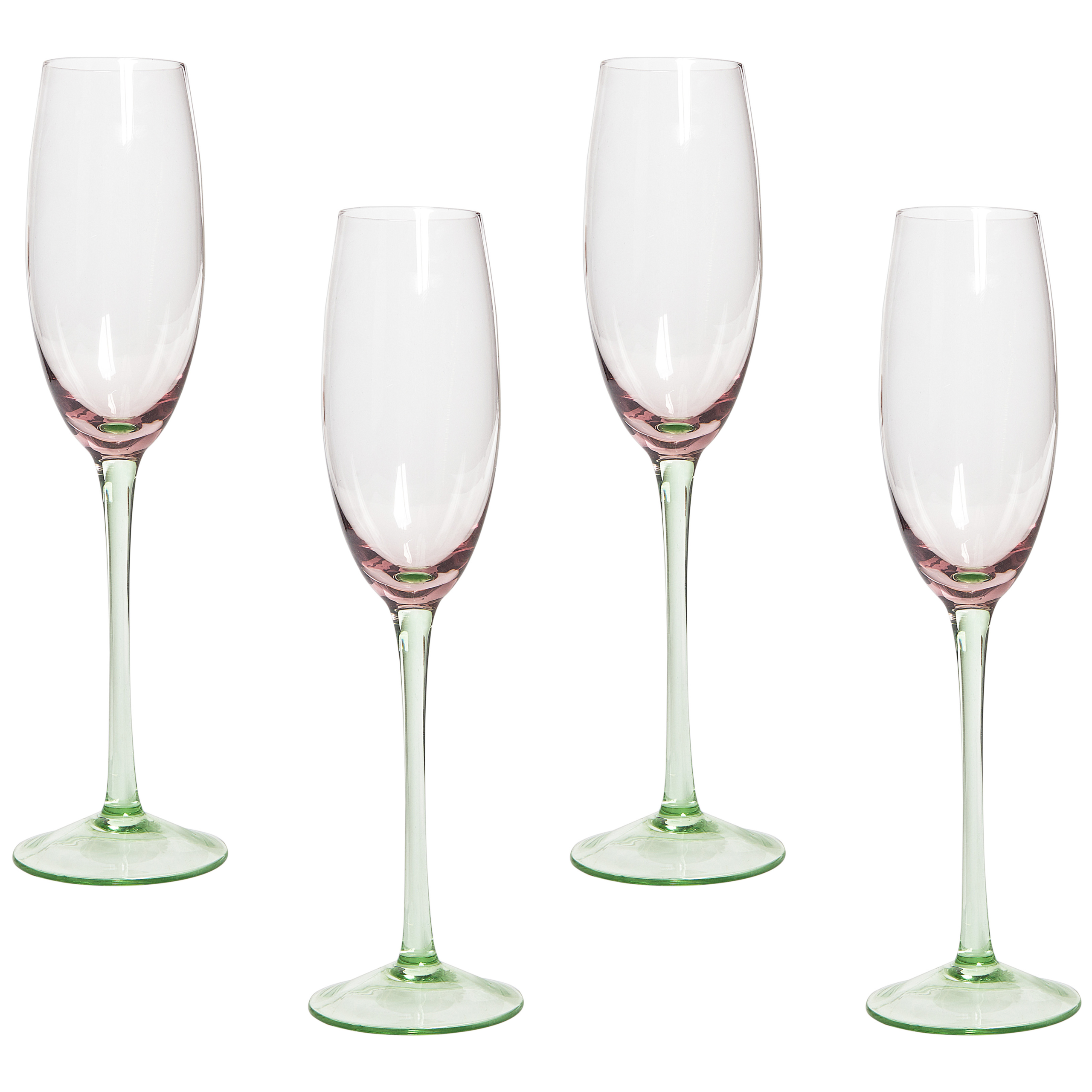 Sæt af 4 champagnefløjter DIOPSIDE 200 ml Lyserød