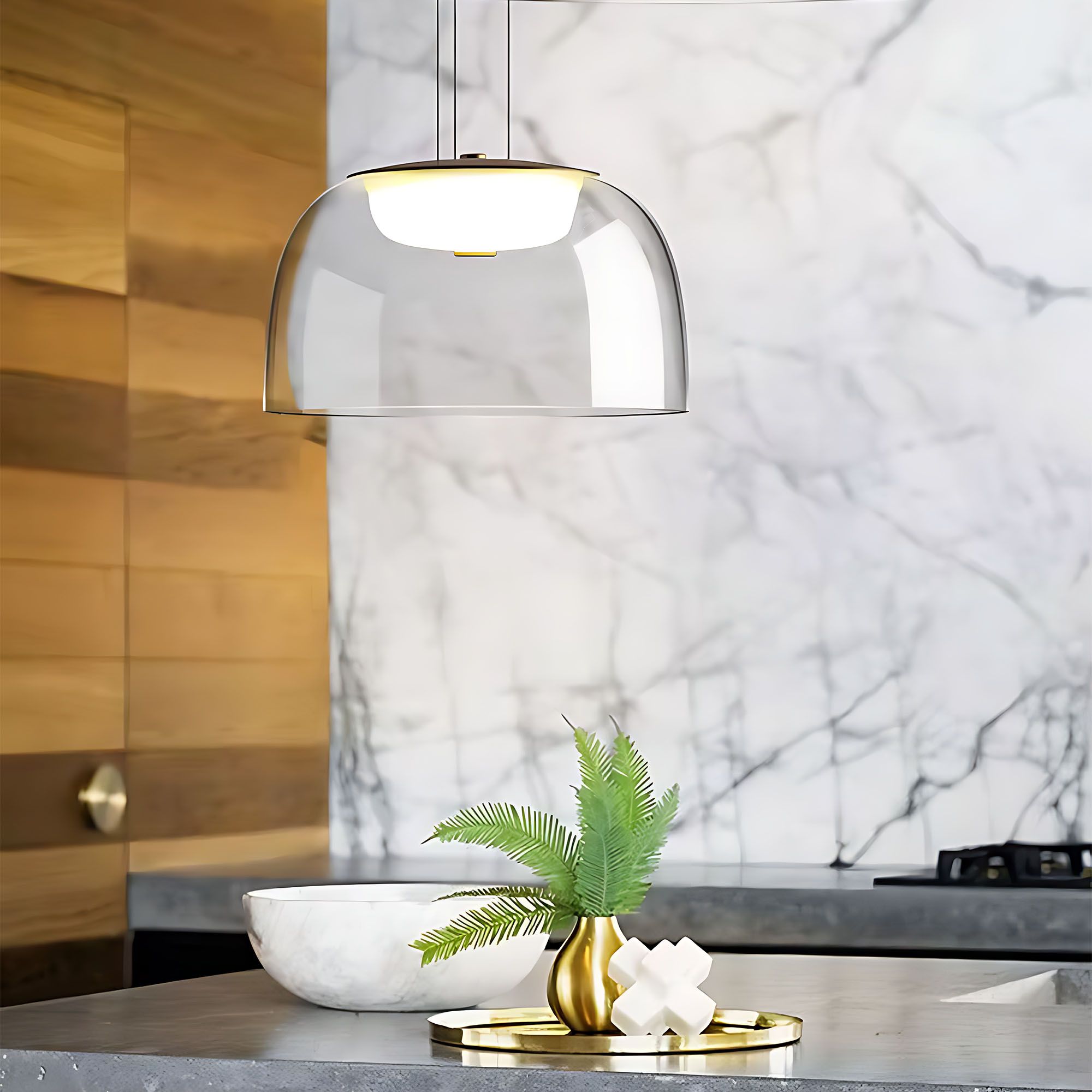 TOOLIGHT hængende loftlampe APP1690-1PC B LED Guld 105x22x13cm