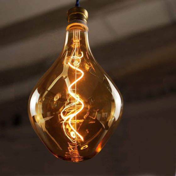 NETTLIFE 1 stk. stor E27 LED-pære 3 W, uregelmæssigt formet glødepære, 2200 K pendellampe, varm hvid - ikke dæmpbar