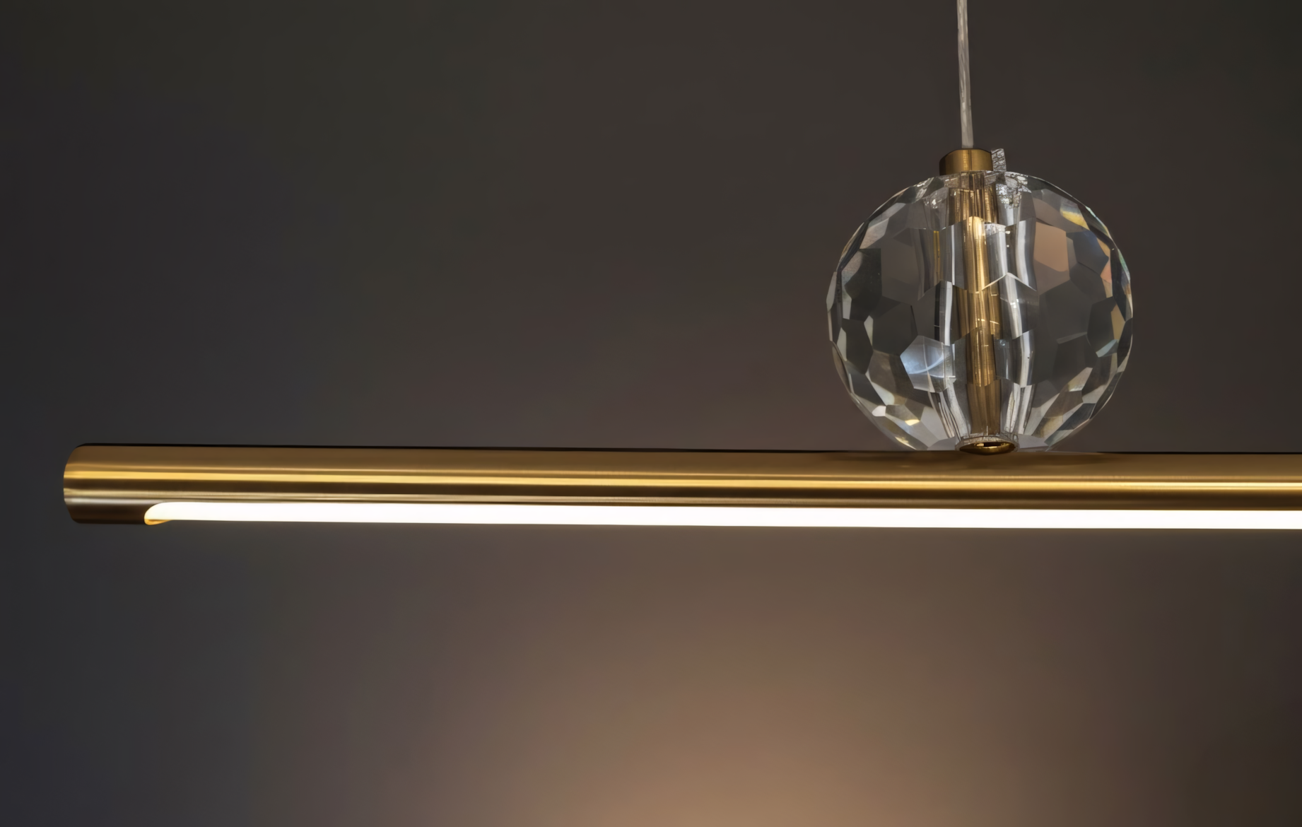 TOOLIGHT hængende loftlampe APP1778-CP LED Børstet guld 90x2x10cm