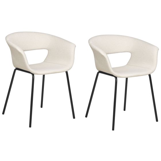 Sæt med 2 spisebordsstole ELMA Lys Beige