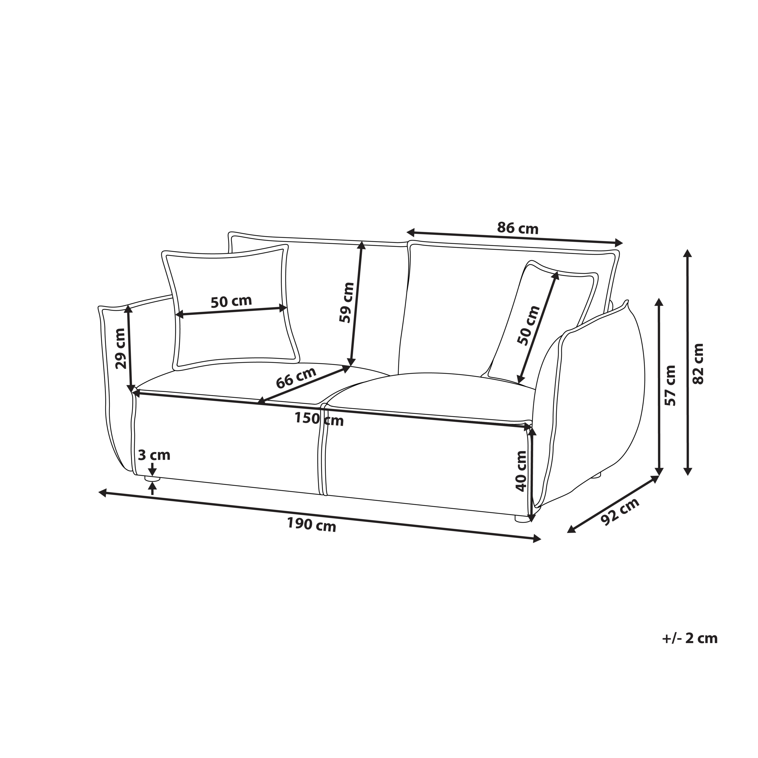 Sofa 3 personers KUNES Grøn