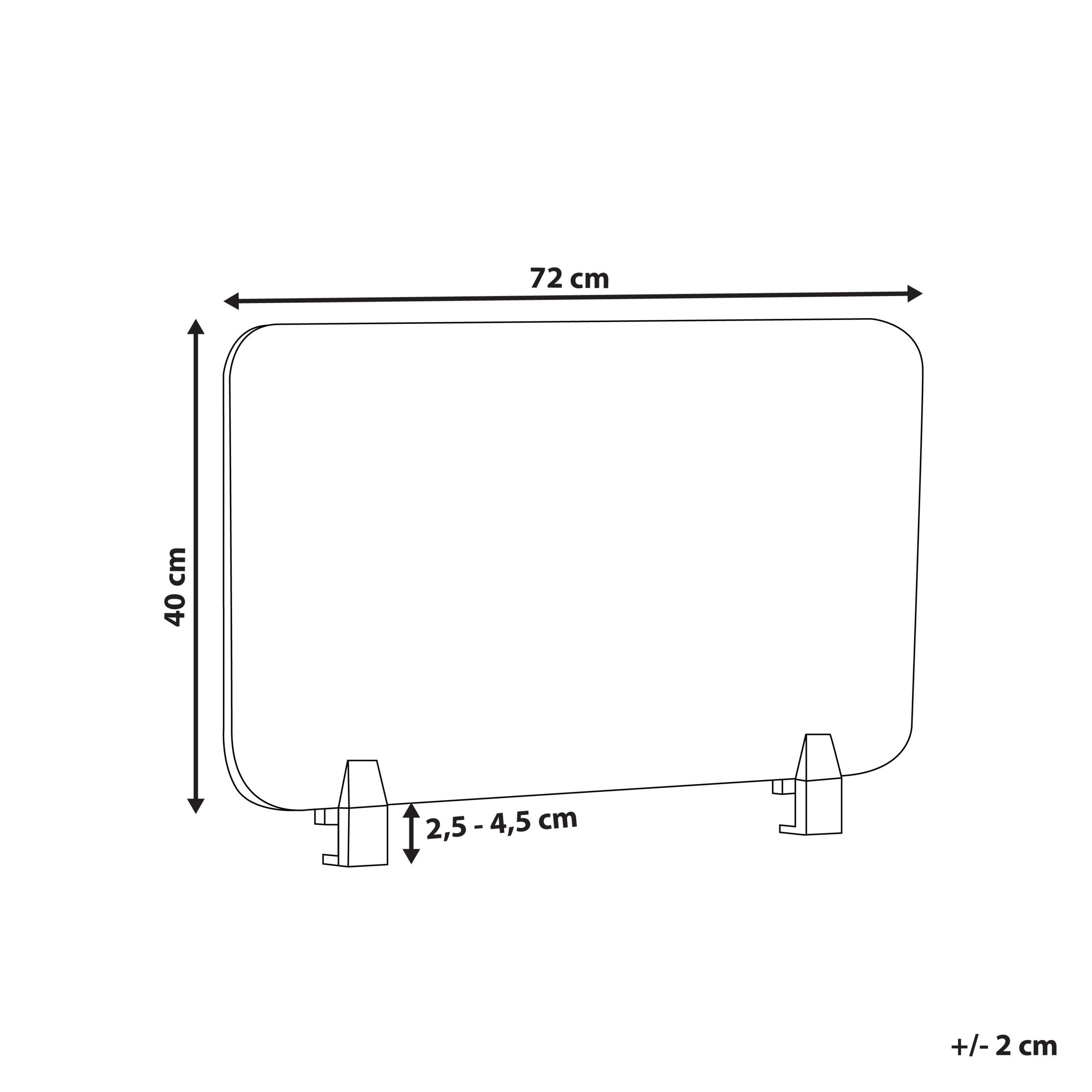 Skrivebordsdeler WALLY 72 x 40 cm Murstensrød