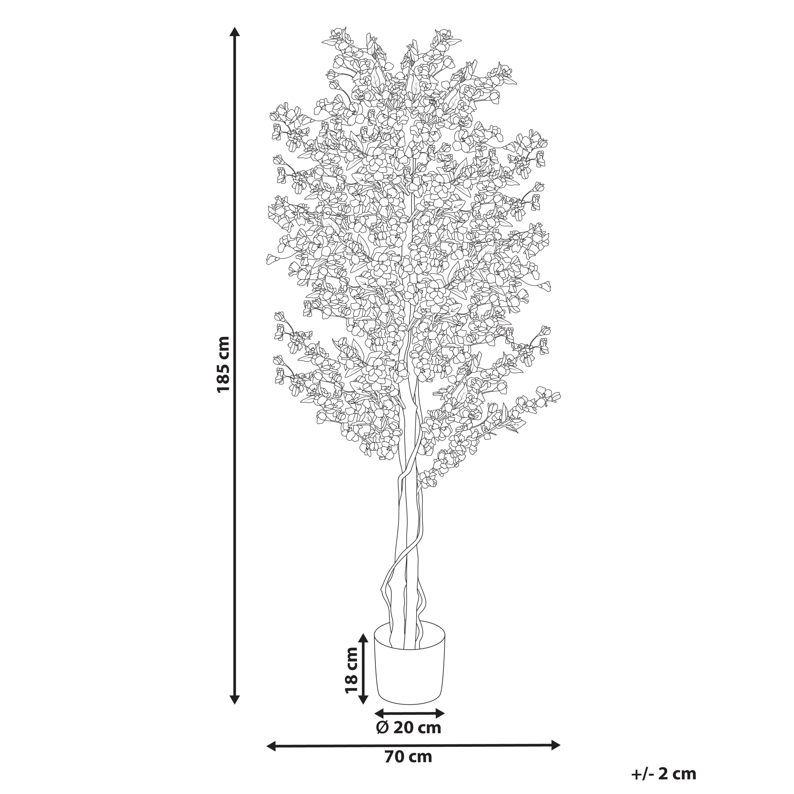 Kunstig plante SAKURA 185 cm Lyserød