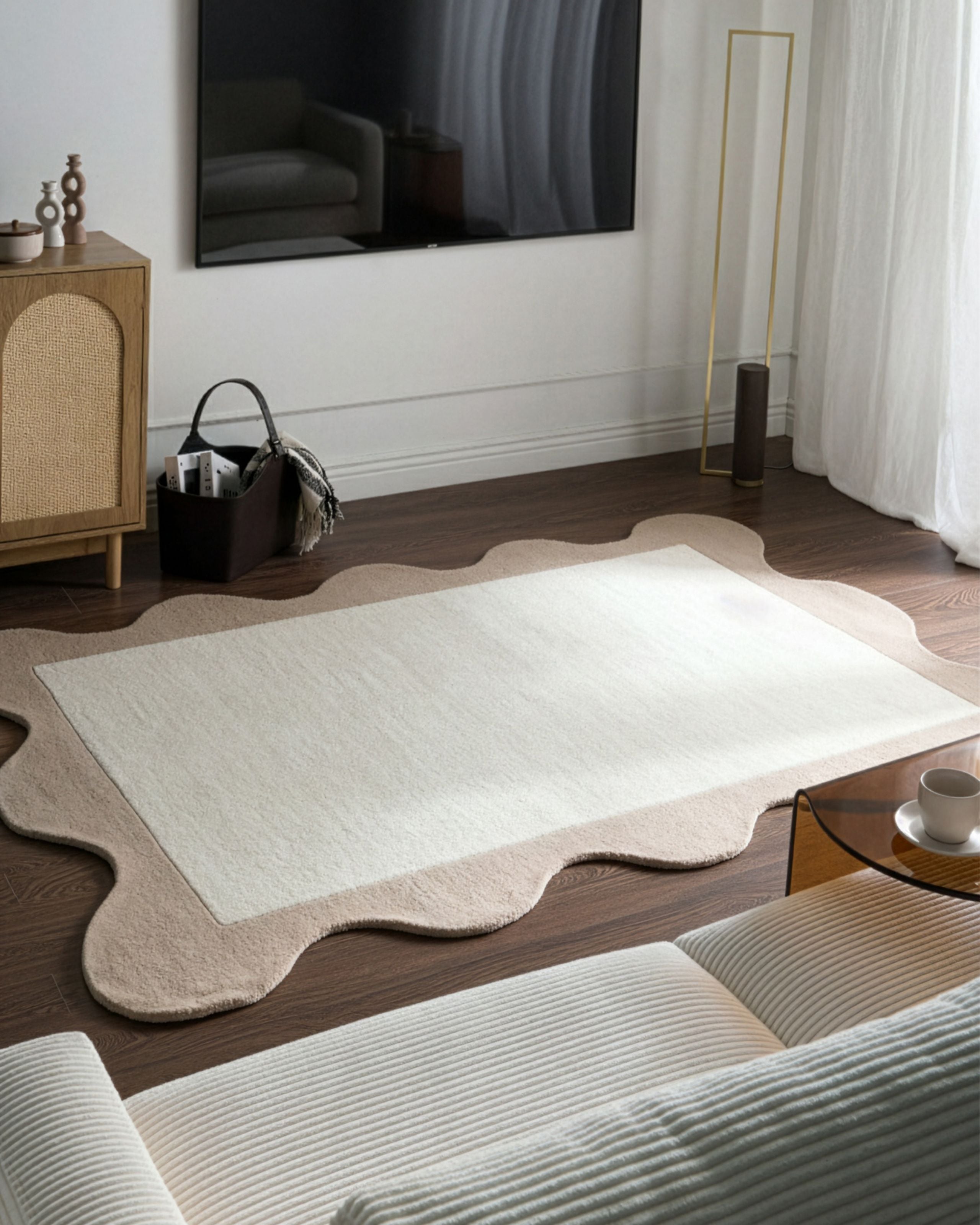 Gulvtæppe SANGHAR Beige 160 x 230 cm Uld