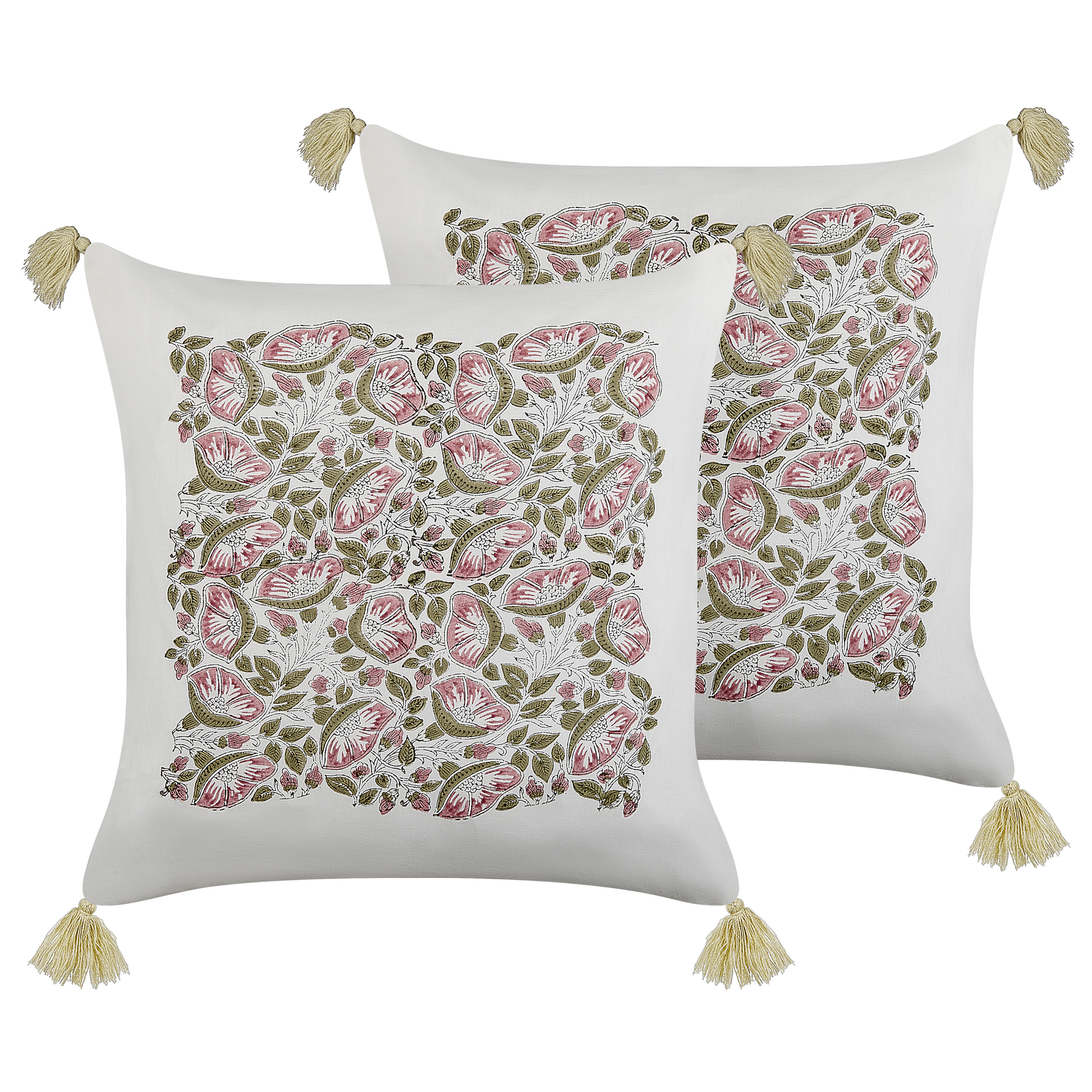 Sæt af 2 pyntepuder CARISSA 45 x 45 cm Bomuld Multifarvet Blomstermønster