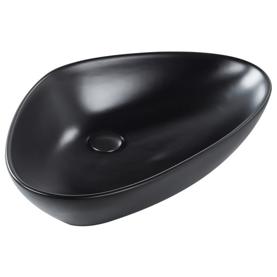 Vask til bordplade TIRIG 60 x 39 cm Keramik Sort