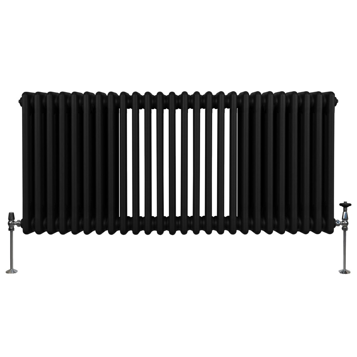Traditionel 3-søjlet radiator - 600 x 1192 mm - sort