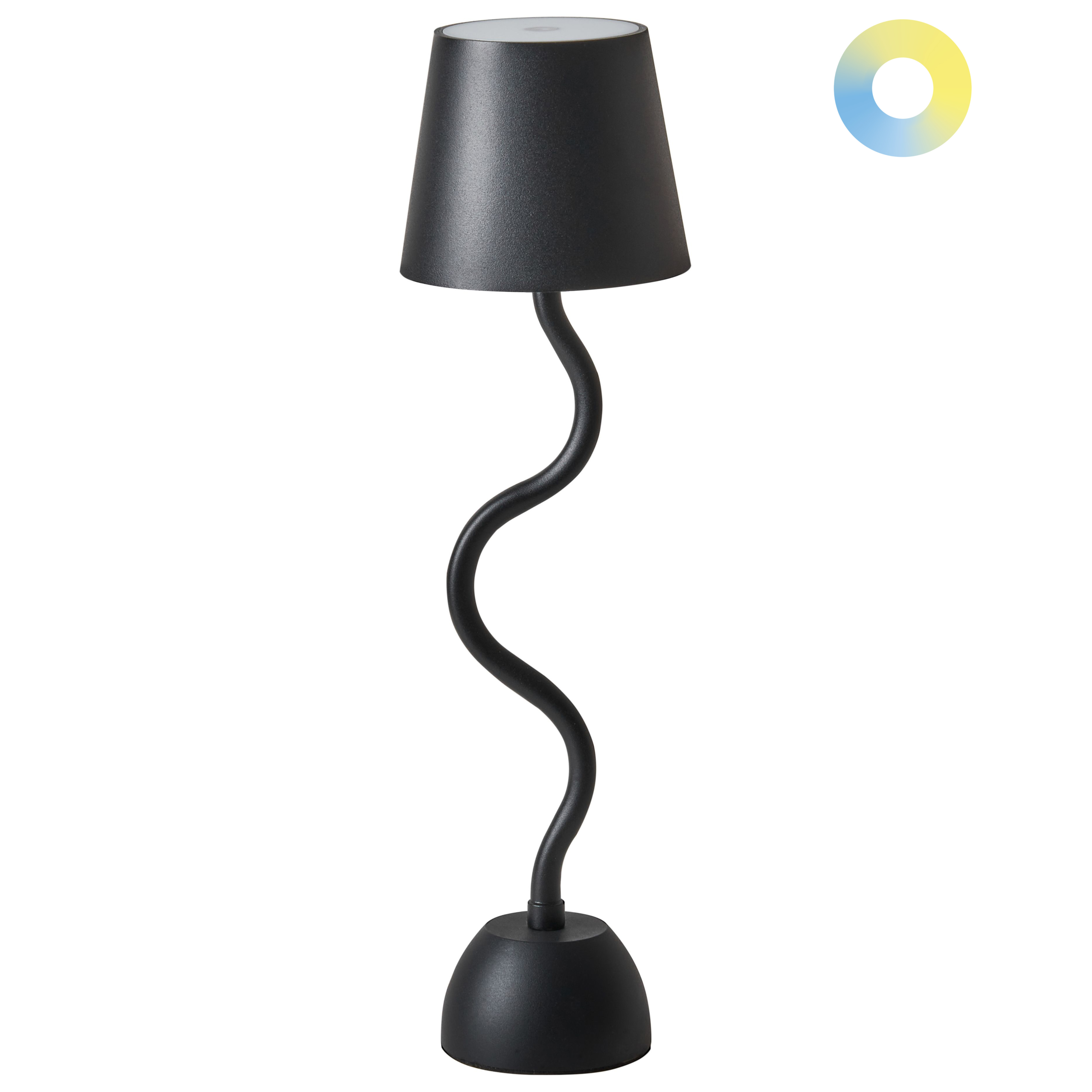 Trådløs LED-bordlampe VOUGA Med dæmpning Metal Sort