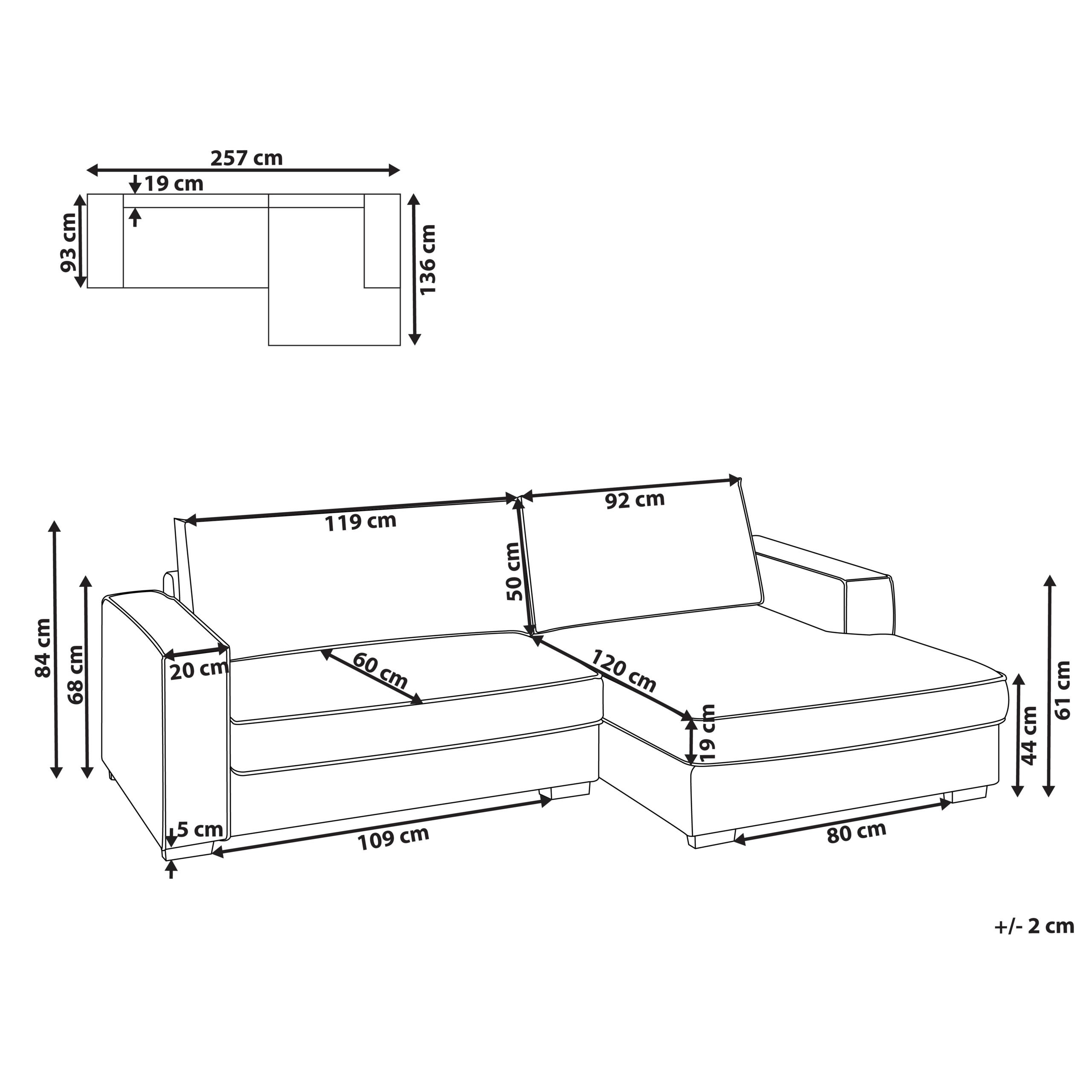 Hjørnesofa RENDERS Boucle Cremehvid Venstrevendt