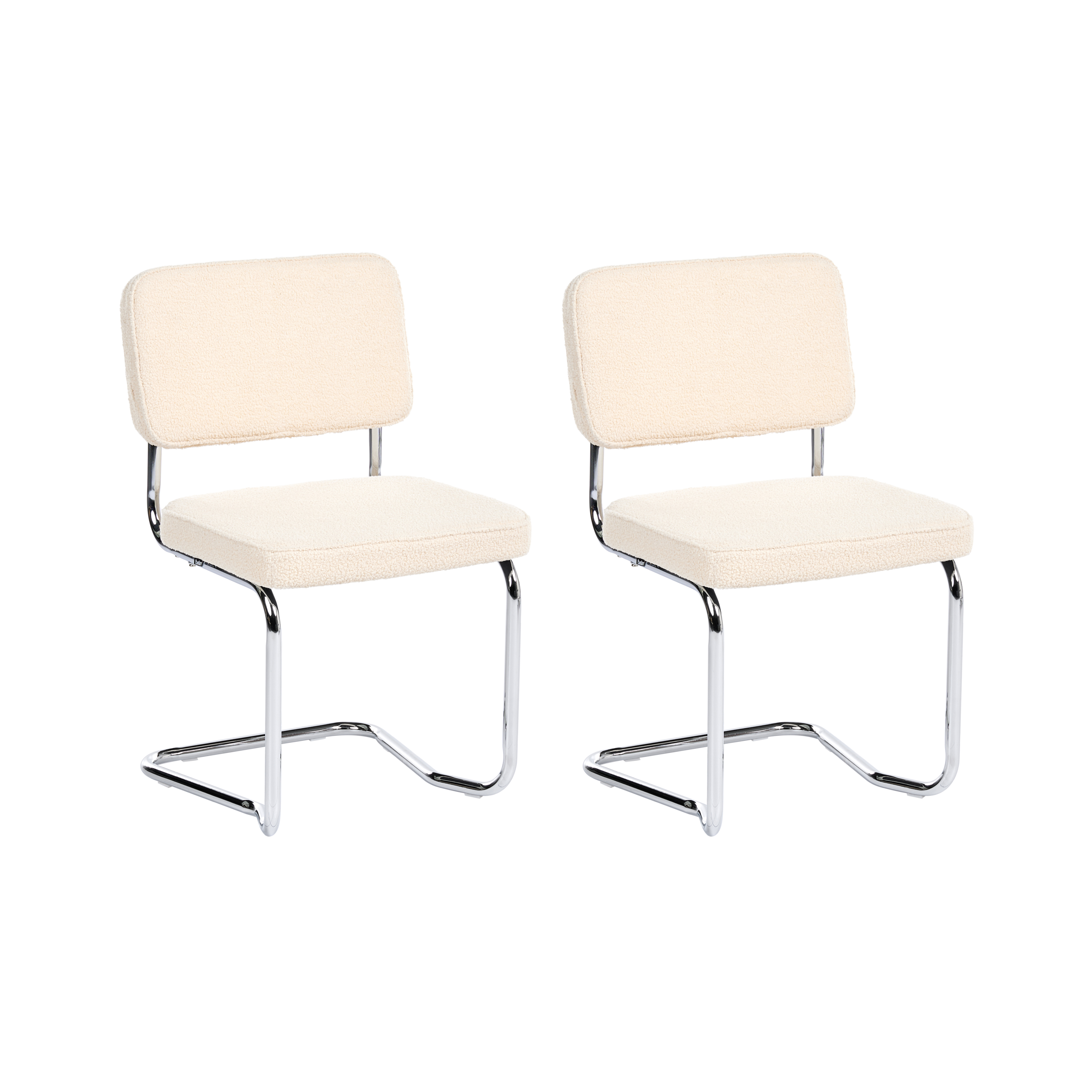Sæt med 2 spisebordsstole IRWIN Boucle Lys Beige