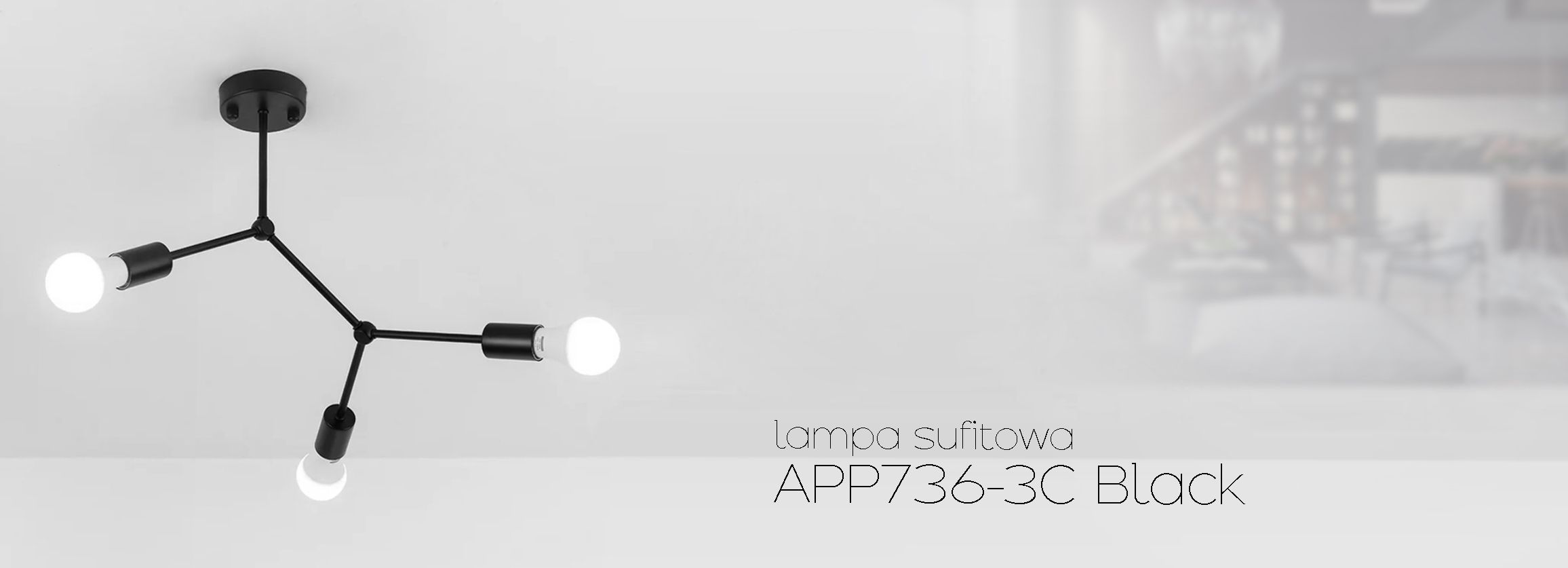 TOOLIGHT loftlampe APP736-3C Sort 40x40x45cm