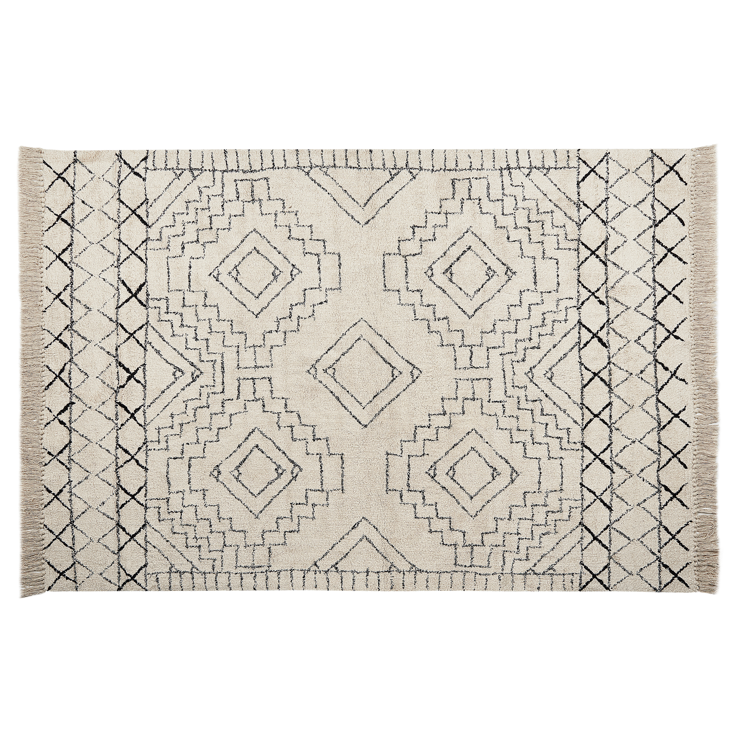 Gulvtæppe ZEYNE Beige 140 x 200 cm Bomuld