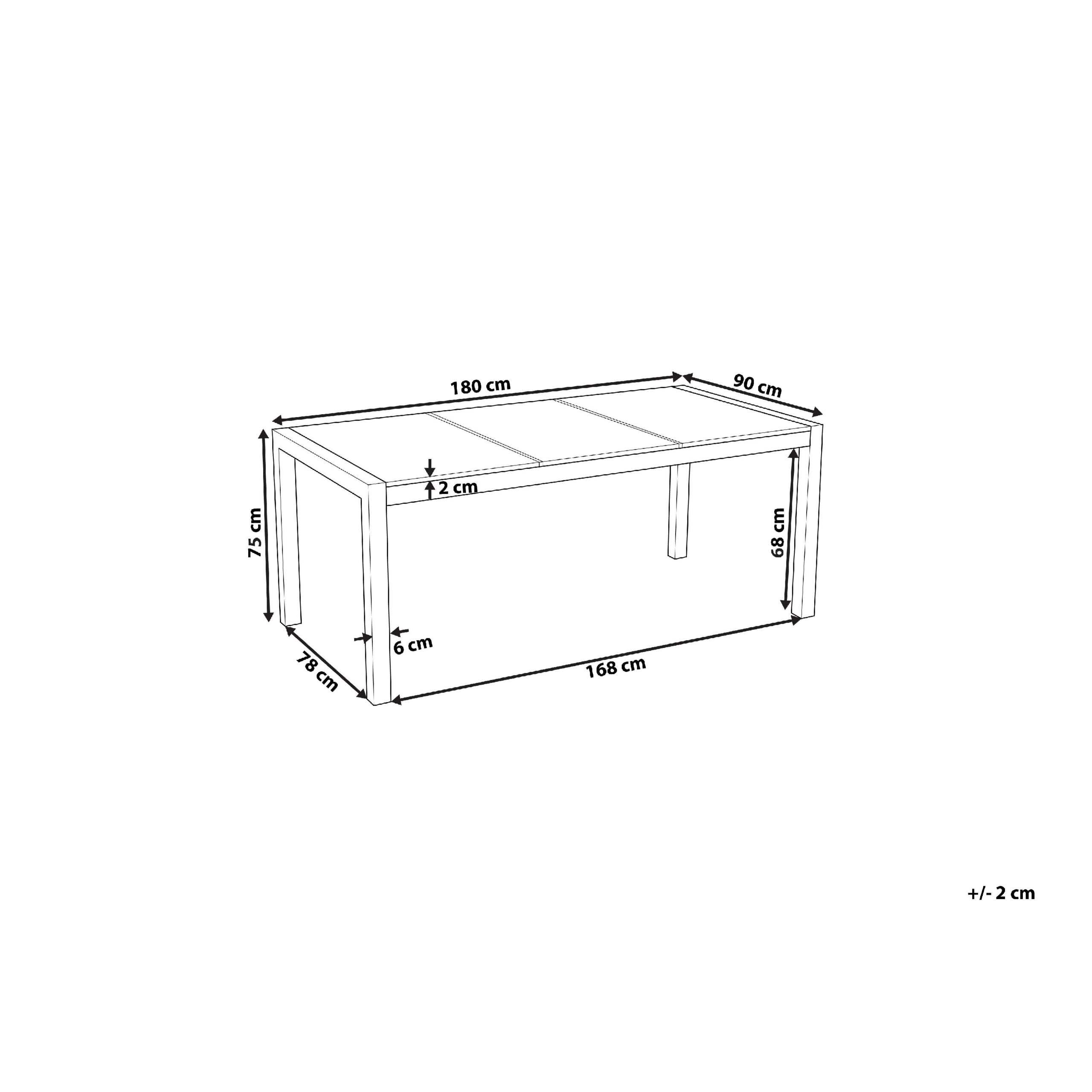 Havebord COSOLETO 180 cm 90 cm Glas Grå