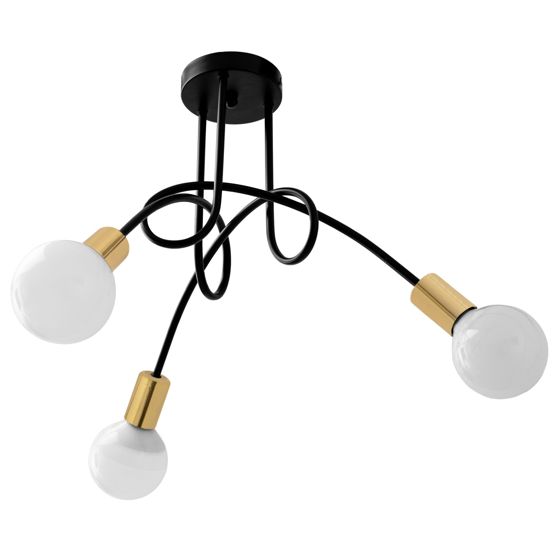 TOOLIGHT loftlampe APP517-3C PARADISE Sort/Guld 60x60x40cm