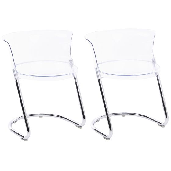 Sæt med 2 spisebordsstole OSHKOSH Transparent