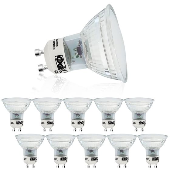 NETTLIFE 10 stk. GU10 LED-pærepakke varm hvid 3W 240LM PAR16 indbygget reflektor strålevinkel 120° 3000K til køkkenloft væg stue
